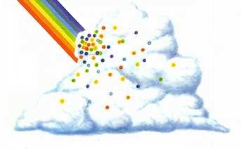 eerhuisje.eu - Kleuren aan de Hemel - Regenbogen en Schemerstralen - De waterdruppeltjes in de wolken verstrooien de kleuren gelijkmatig waardoor het samengestelde licht van de wolk ook weer wit is