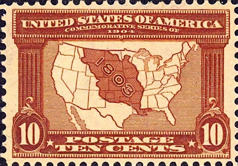 Weerhuisje.eu - Thomas Jefferson (1743-1826) - President van Amerika - Postzegel ter herinnering aan de Louisiana Purchase (U.S. Post Office)